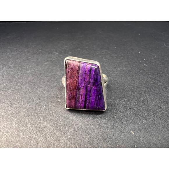 Vintage sugilite sterling silver ring size 5 - Picture 14 of 16